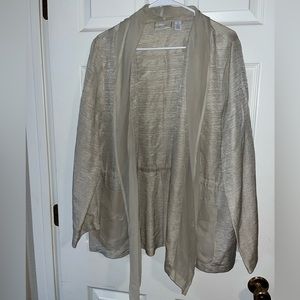 Chico’s Beige Linen Jacket Sz 2/women’s 12